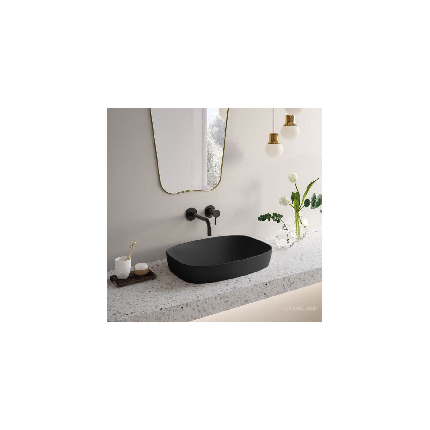 Umywalka Nablatowa Alvea Czarny Mat 50x38 0624500022 Catalano