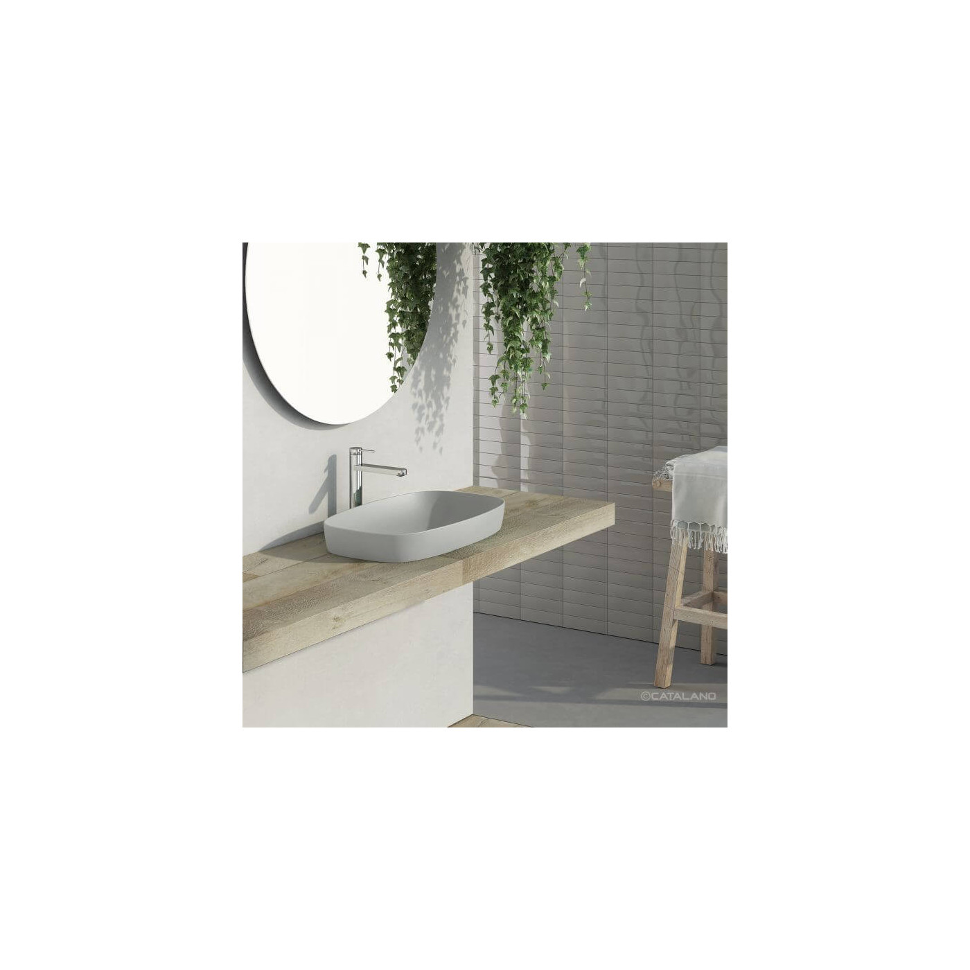 Umywalka Nablatowa Alvea Szary Mat 60x38 0624600023 Catalano