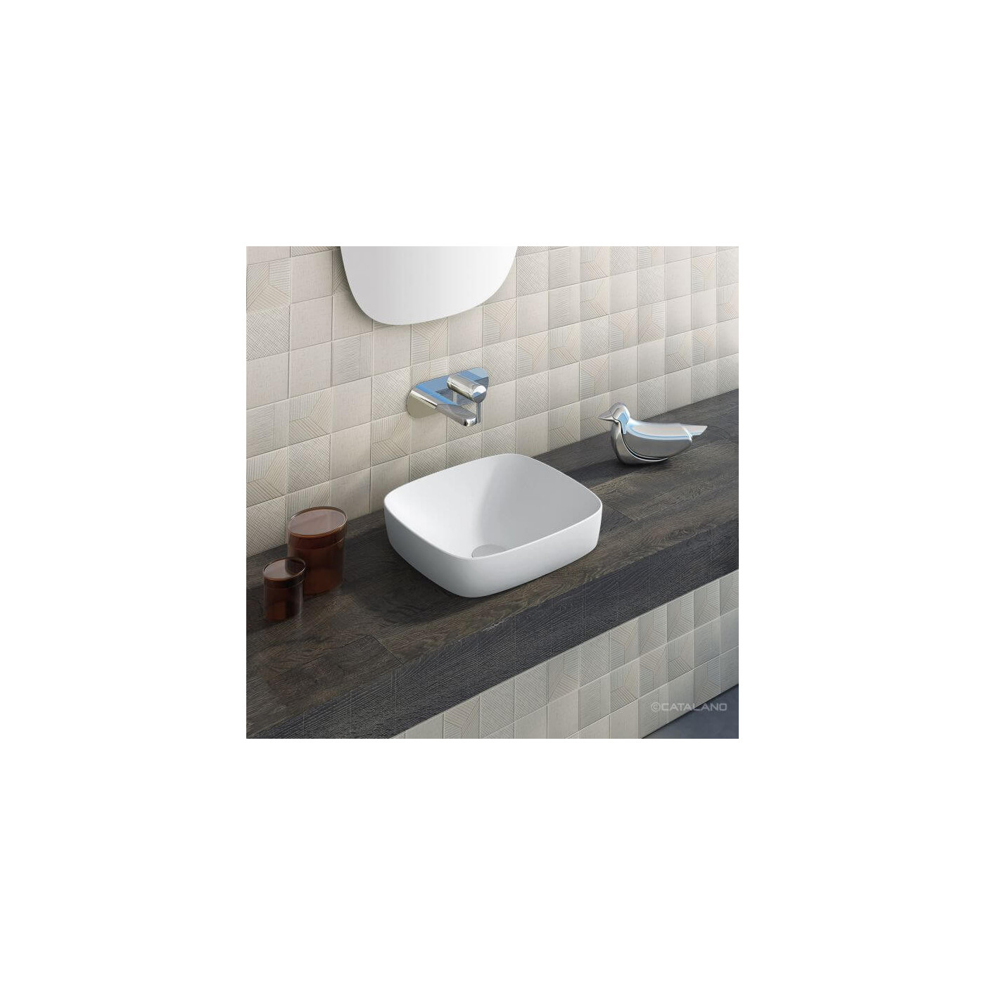 Umywalka Nablatowa Alvea Biały Mat 40x40 140AGRLXBM Catalano