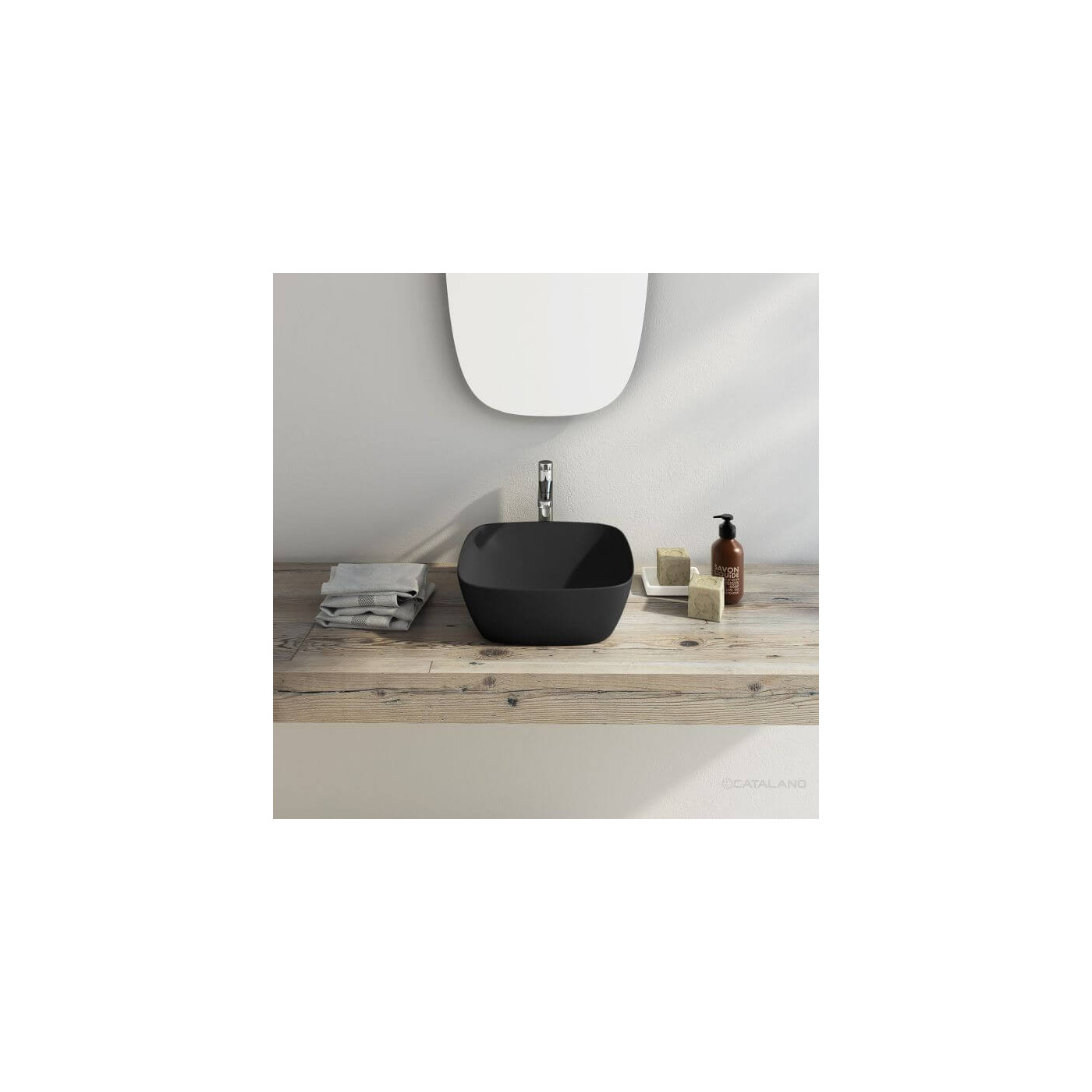 Umywalka Nablatowa Alvea Czarny Mat 40x40 0622400022 Catalano