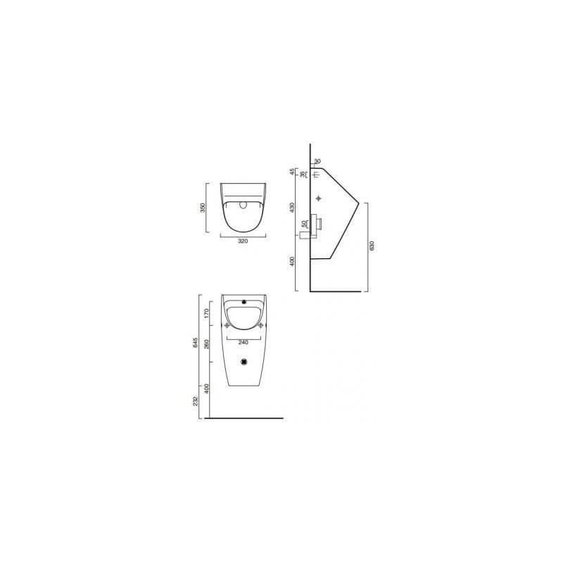 Pisuar Bez Otworów Na Pokrywę Comfort Czarny Mat 64x31 0932640022 Catalano