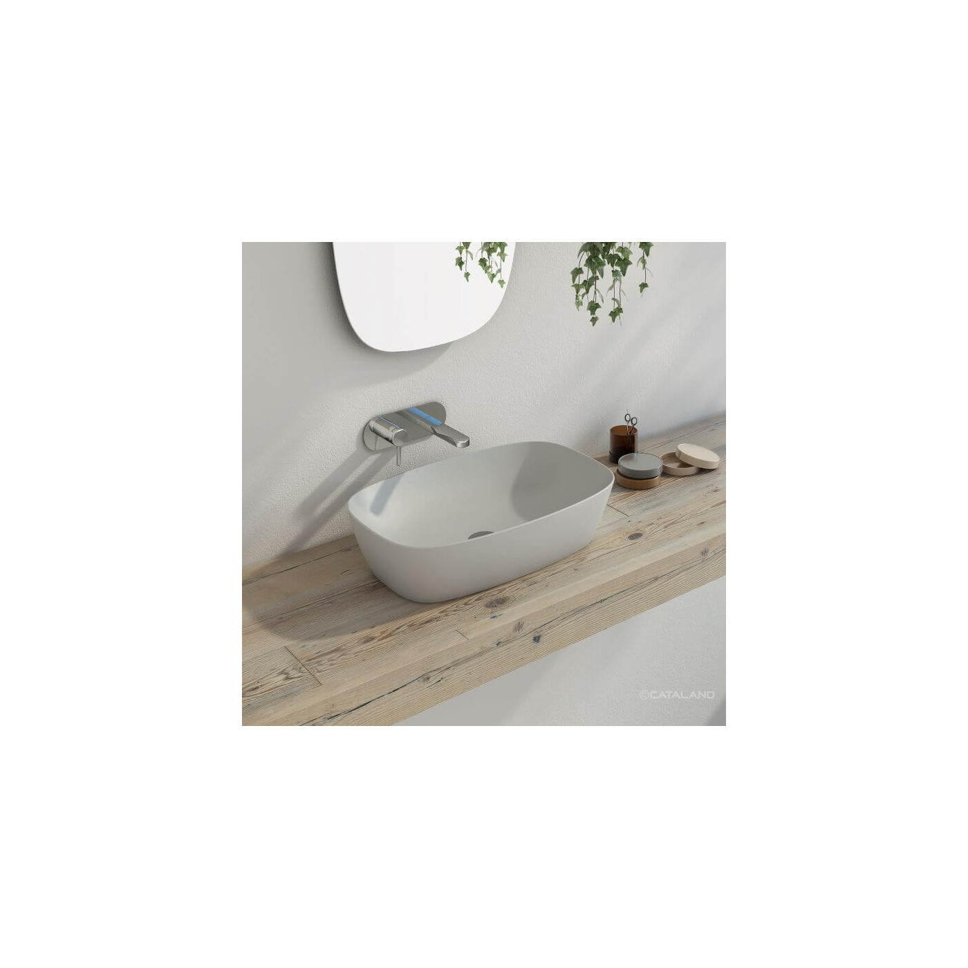 Umywalka Nablatowa Alvea Szary Mat 60x40 0622600023 Catalano