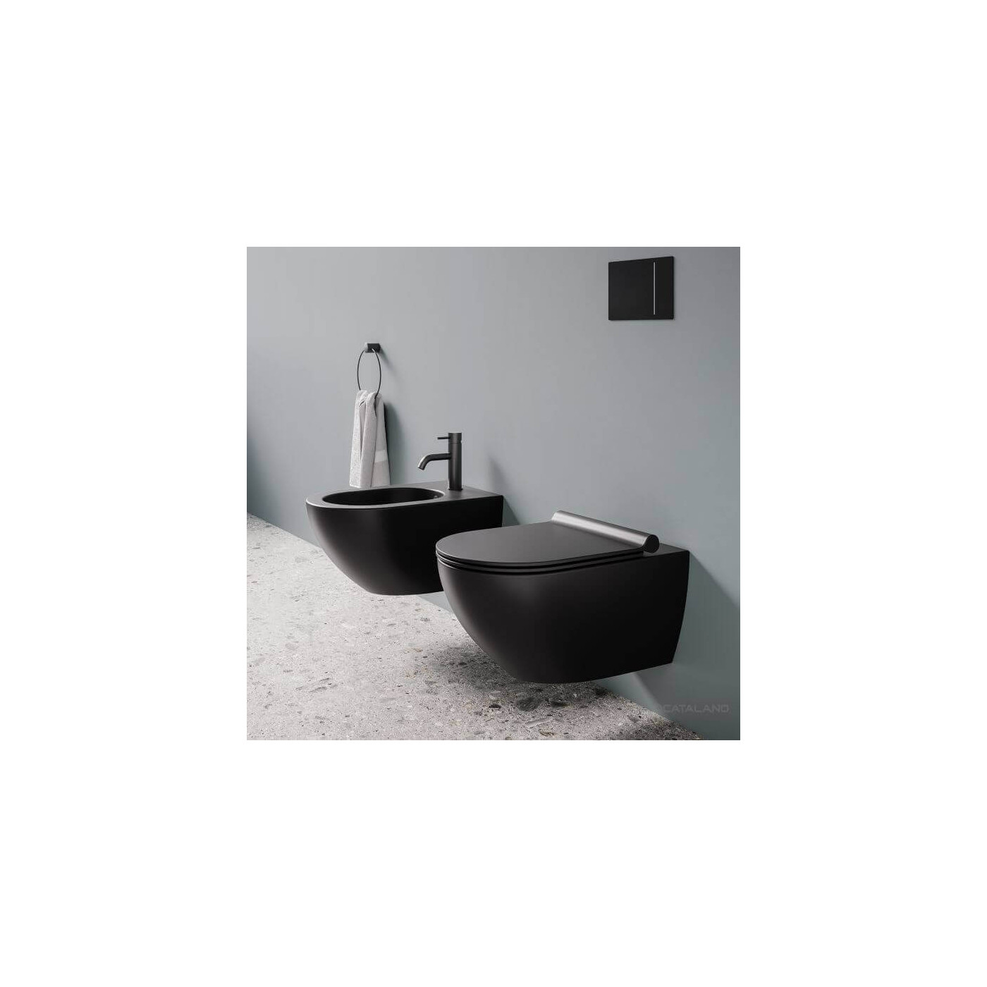 Miska WC Sfera Czarny Mat 35x54,5 1VSF54RNS + mocowanie KFST00 Catalano