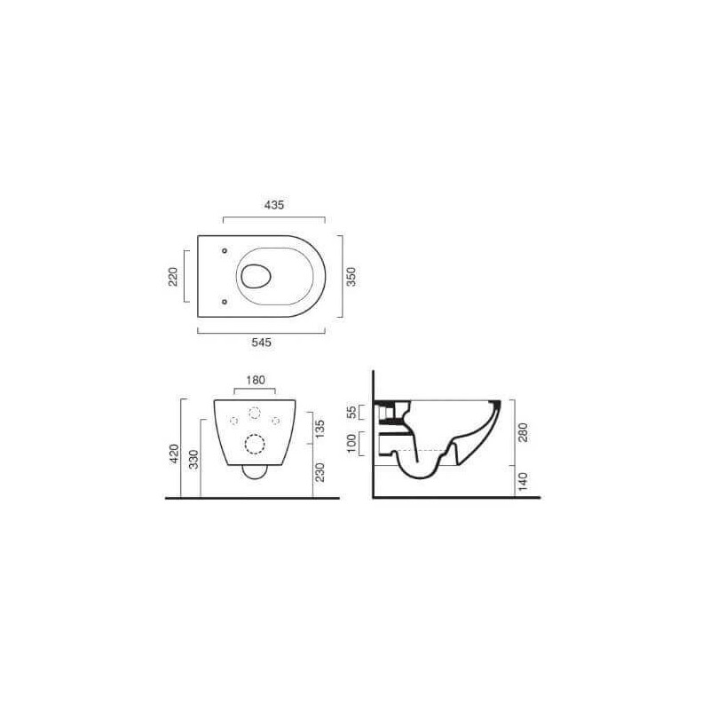 Miska WC Sfera Biały Mat 35x54,5 1VSF54RBM + zestaw montażowy KFST00 Catalano