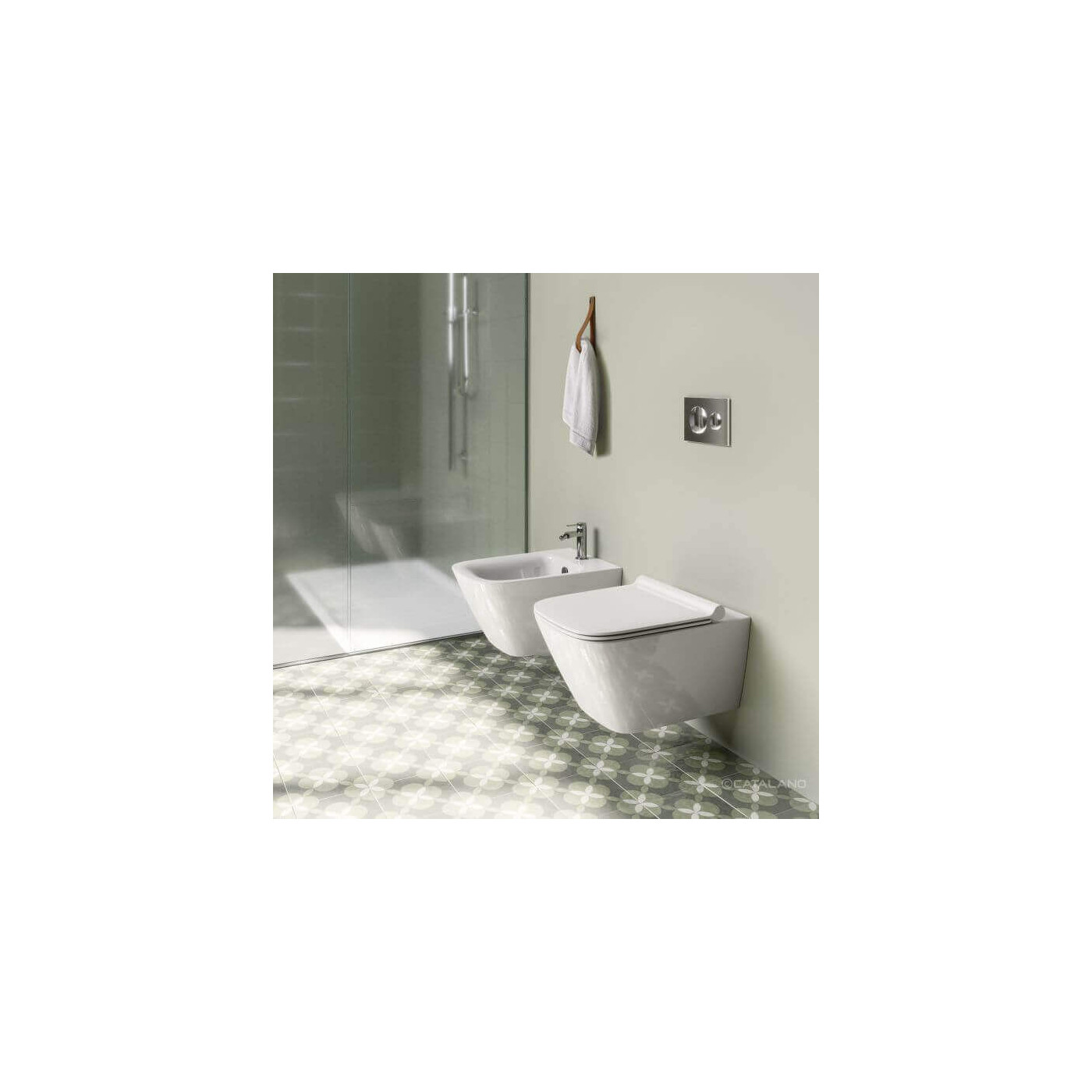 Miska Wisząca WC Green Biały Połysk 50x37 0411500001 + Mocowanie 5KFST00 Catalano