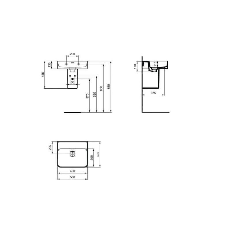 Umywalka Strada II Biała 50x43 T363701 Ideal Standard