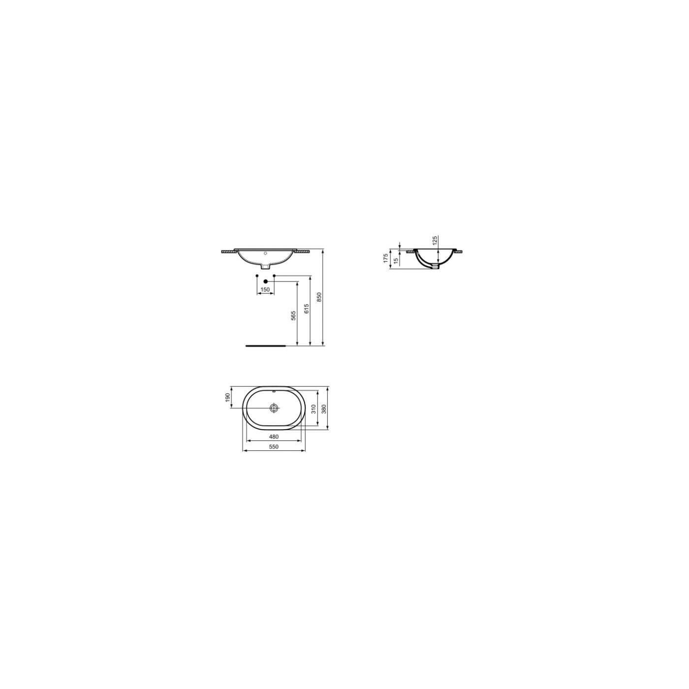 Umywalka Wpuszczana W Blat Connect Biała 55x38 E504701 Ideal Standard