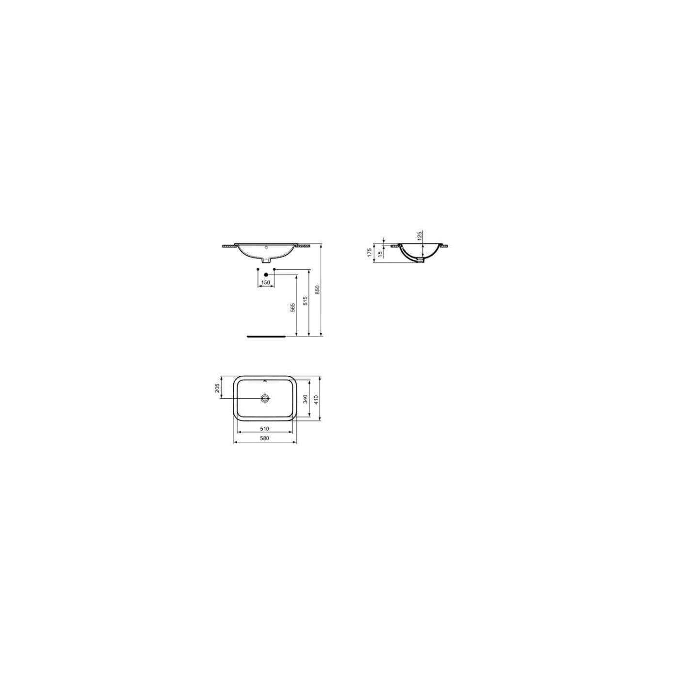 Umywalka Wpuszczana W Blat Connect Biała 58x41 E505901 Ideal Standard