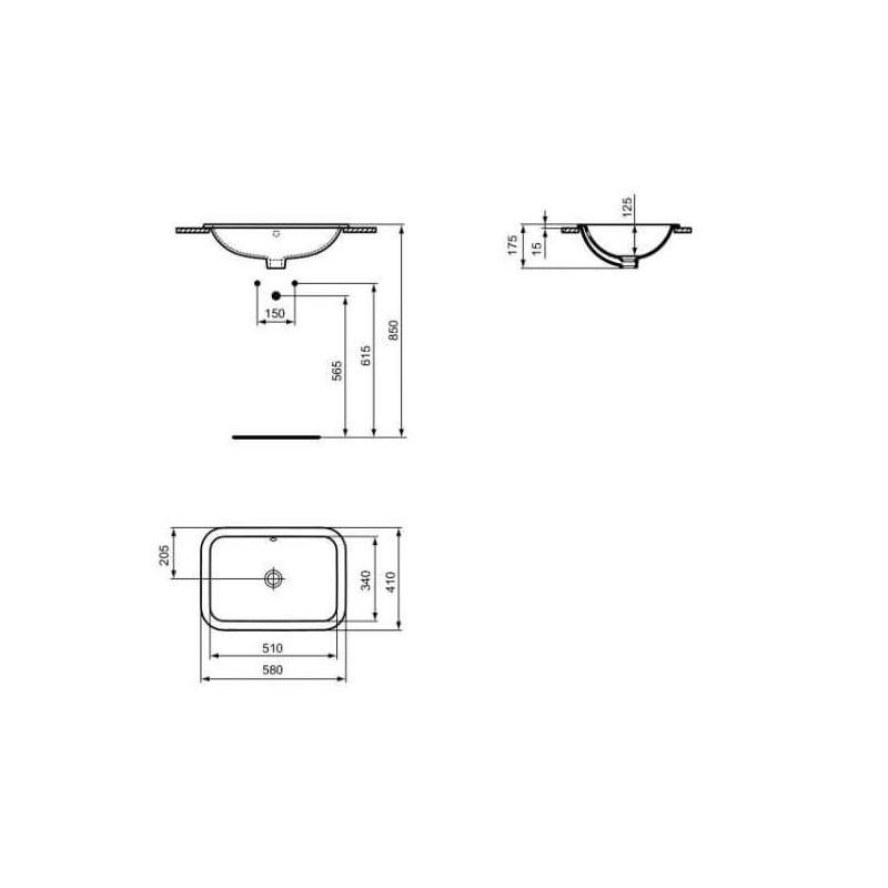 Umywalka Wpuszczana W Blat Connect Biała 58x41 E505901 Ideal Standard