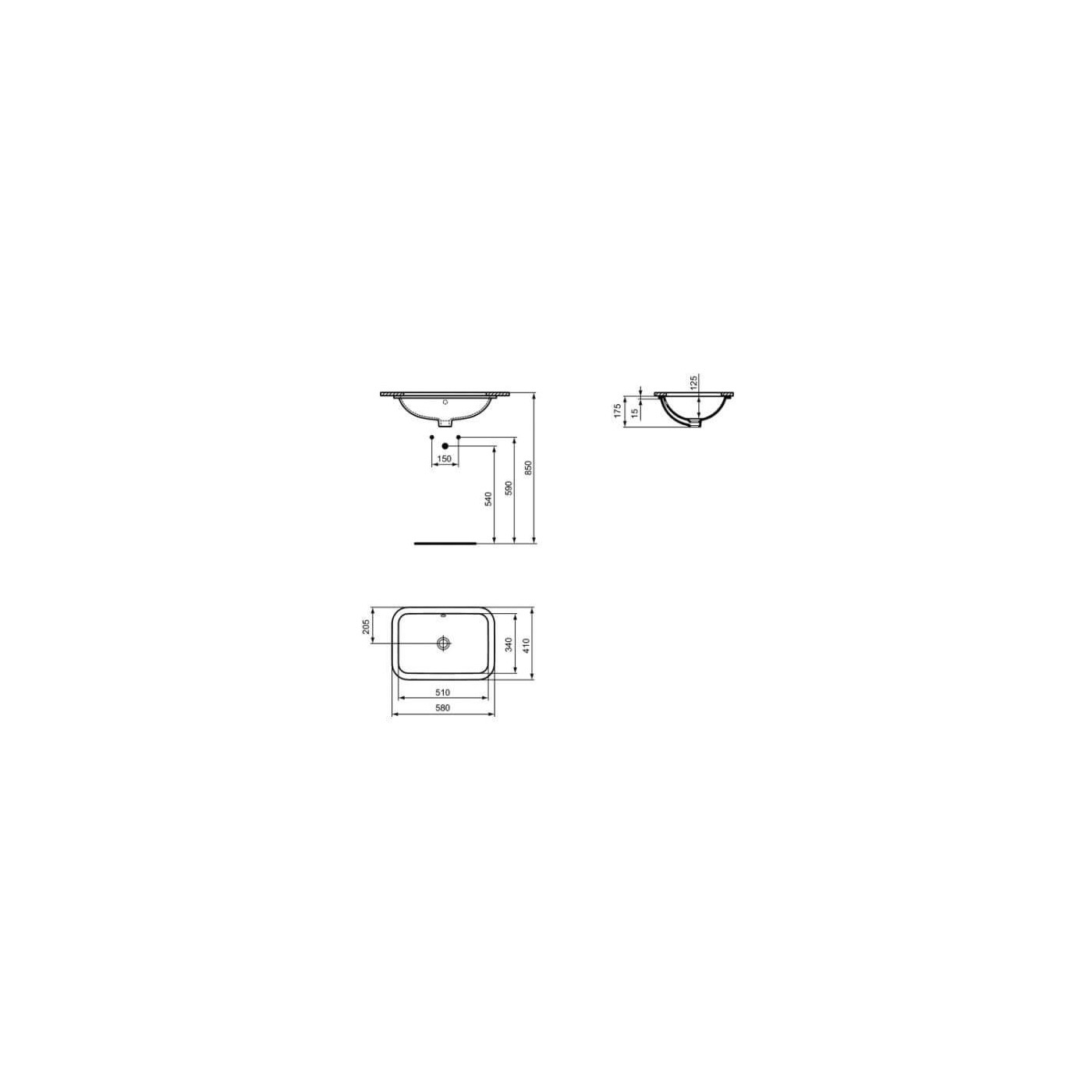 Umywalka Podblatowa Connect Biała 58x41 E506101 Ideal Standard
