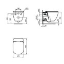 Miska Wisząca Tesi Biały 36,5x53,5 T007901 Ideal Standard