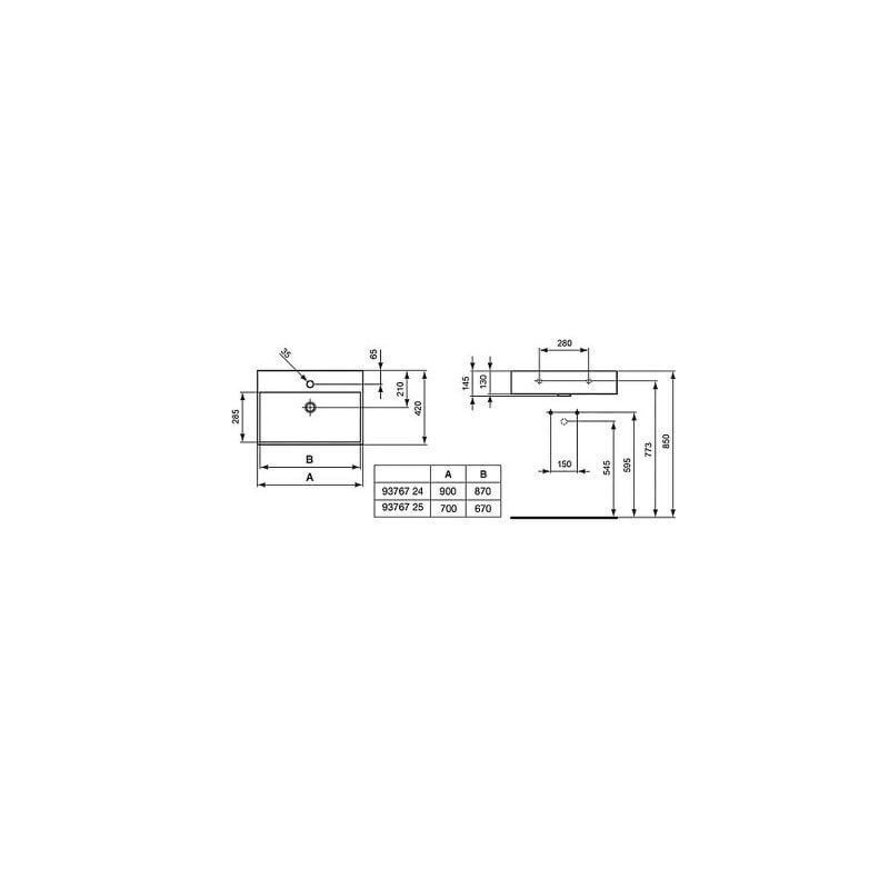 Umywalka Strada Bez Otworu 50x42 Biały K081501 Ideal Standard