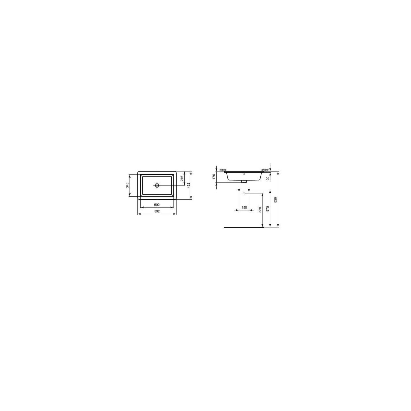 Umywalka Podblatowa Strada Biały 60x34 K077901 Ideal Standard