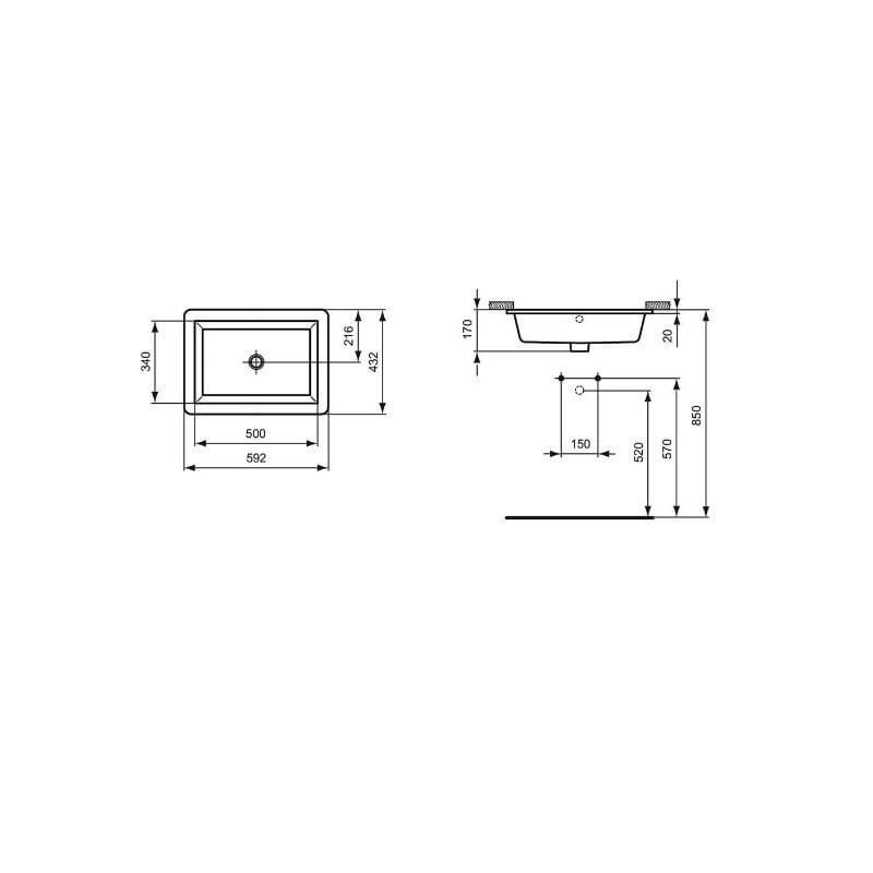 Umywalka Podblatowa Strada Biały 60x34 K077901 Ideal Standard