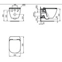 Miska WC Wisząca Aquablade Tesi Czarny Mat 53,5x36,5 T0079V3 Ideal Standard
