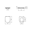Deska Sedesowa Wolnoopadająca Tesi Czarny Mat 45x37 T3527V3 Ideal Standard