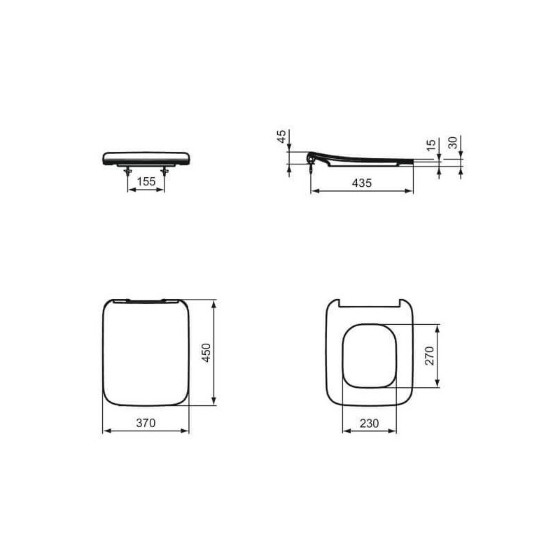 Deska Sedesowa Wolnoopadająca Strada 2 Biały 45x37 T360101 Ideal Standard