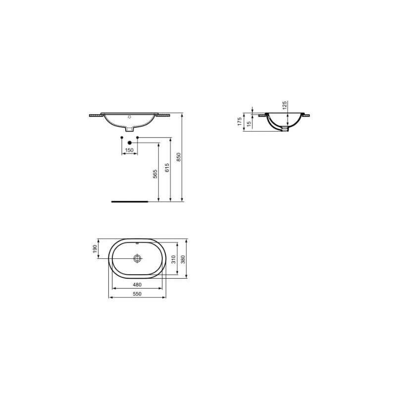 Umywalka Podblatowa Connect Biały 55x38 E504801 Ideal Standard