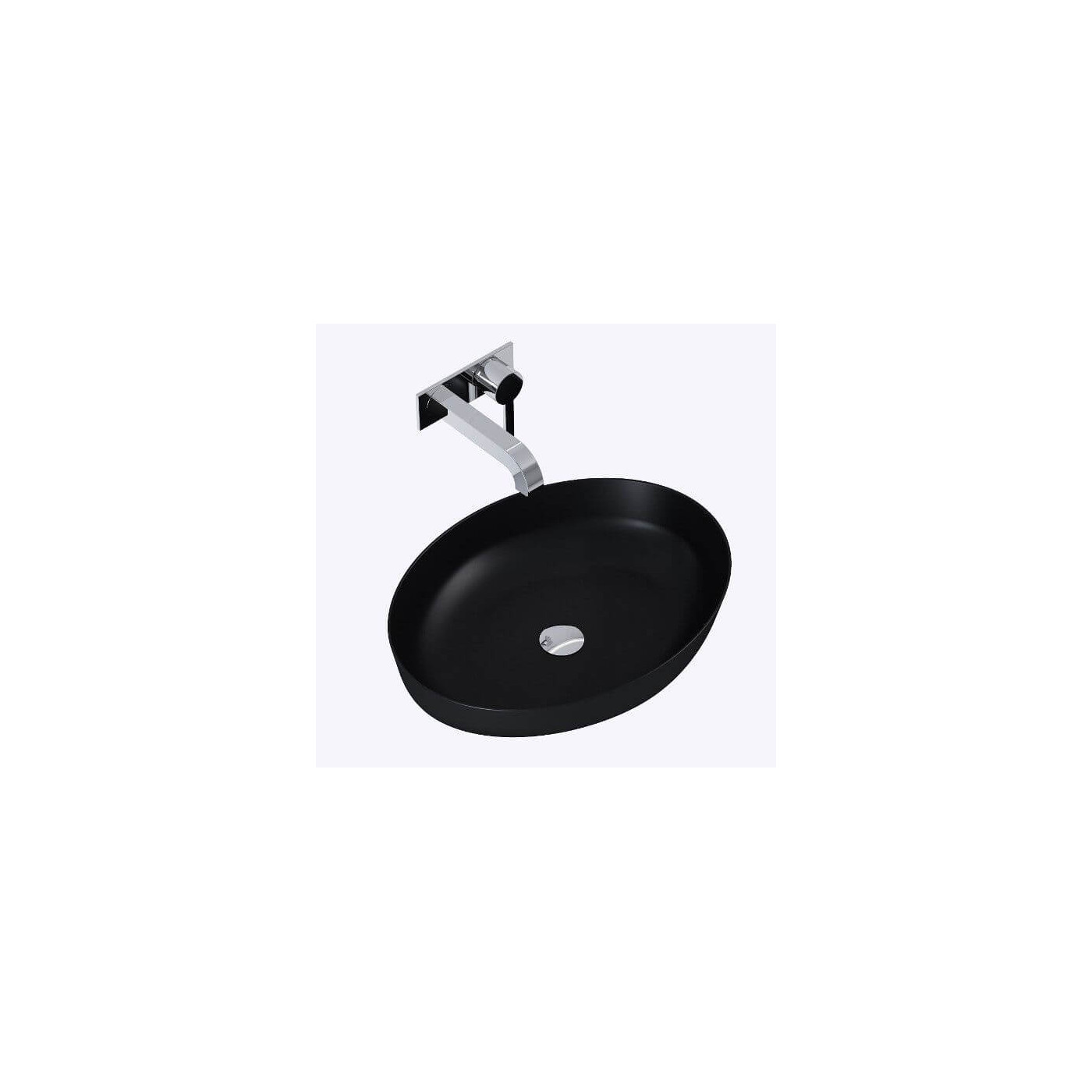 Umywalka Nablatowa Rika 52x40 Black Mat 145001 Elita