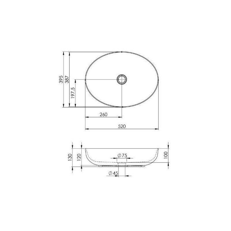 Umywalka Nablatowa Rika 52x40 Black Mat 145001 Elita