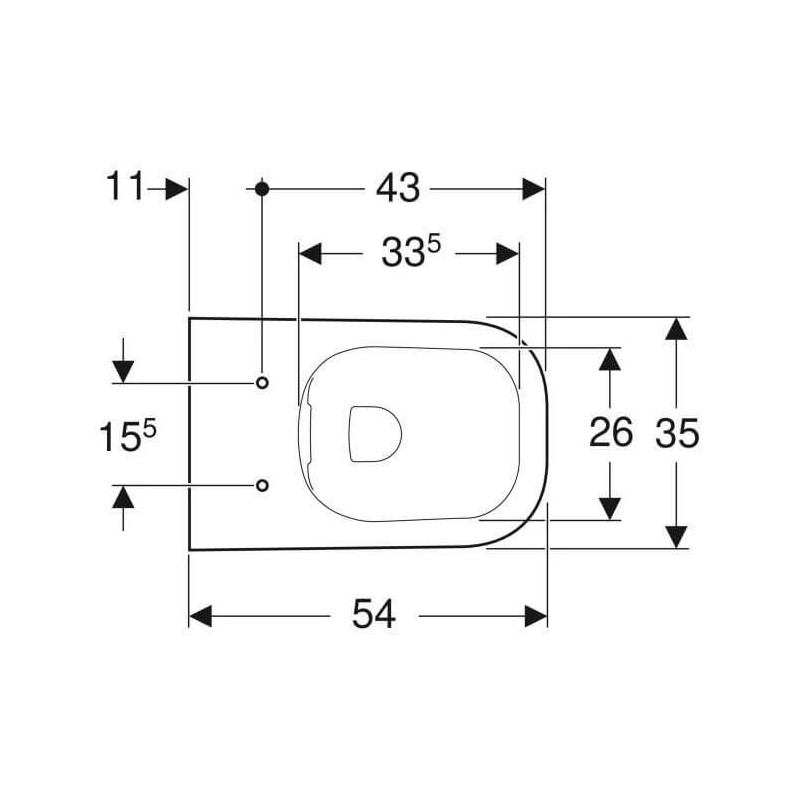 Miska Wisząca WC Rimfree Smyle Square 54 cm 500.208.01.1 Geberit