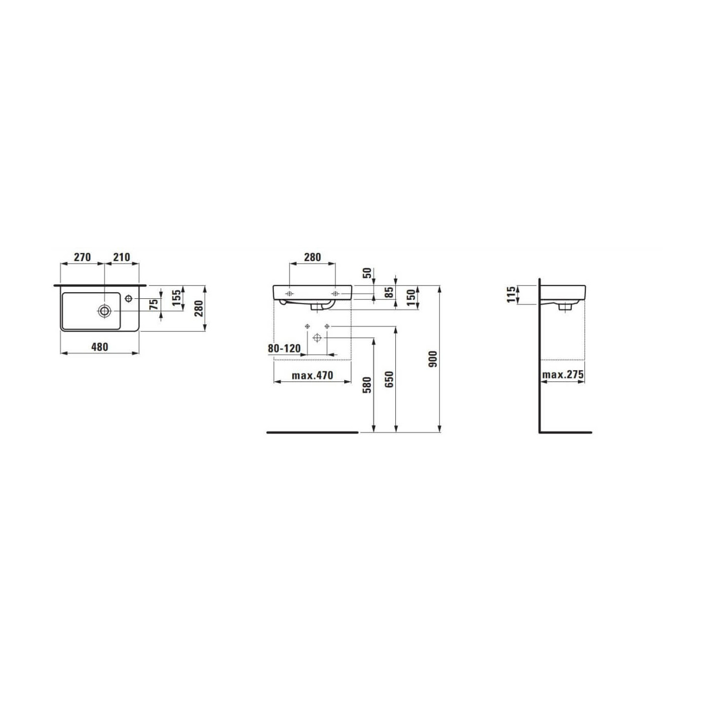 Umywalka Pro S 48X28 H8159540001041 Laufen