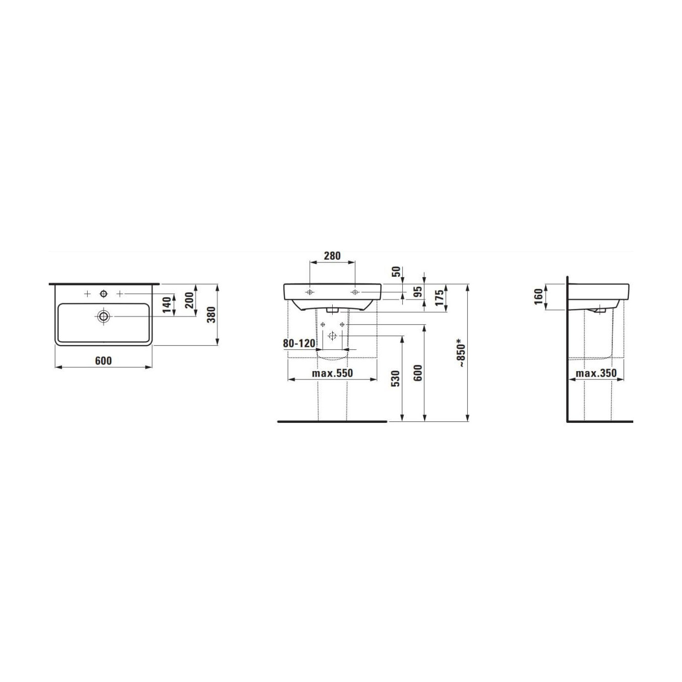 Umywalka Pro S 60X38 H8189590001091 Laufen