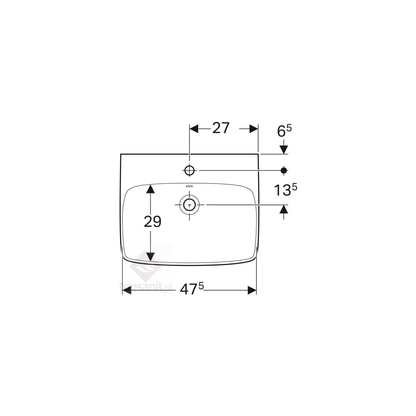 Umywalka Selenova Square 44X55 cm 500.290.01.7 Geberit