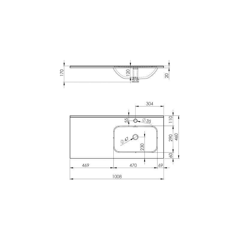 Umywalka Skappa 101X46,6 cm 146035 Elita