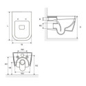 Bezrantowa Miska Wisząca WC Quadra 55X36 CESD.WCSQDR Excellent