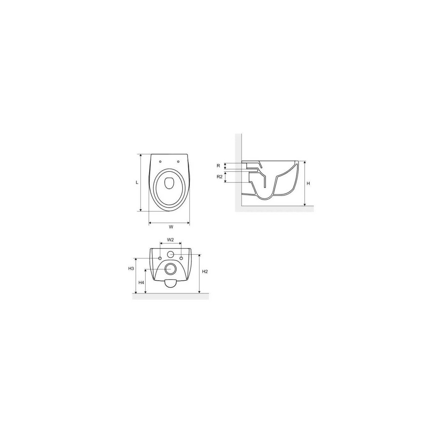 Miska Wisząca Bull Rimless 53X36 CESD.WCSBLR Excellent