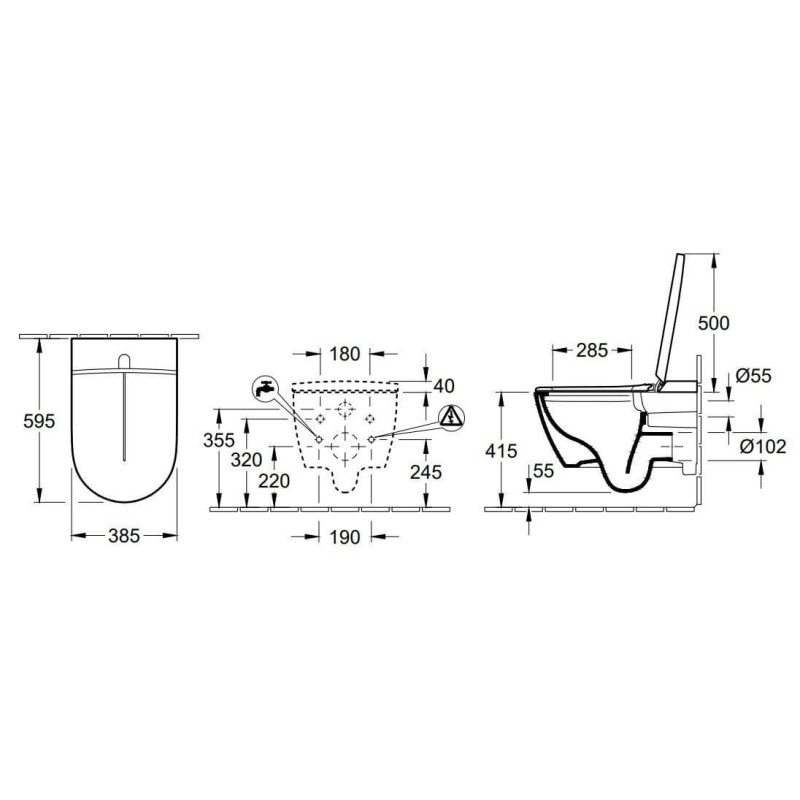Toaleta Myjąca ViClean 38,5x59,5 CeramicPlus V0E100R1 Villeroy&Boch
