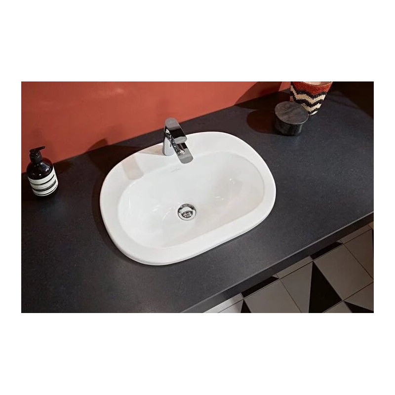 Umywalka Wpuszczana W Blat O.Novo 56x40 CeramicPlus Weiss Alpin 416156R1 Villeroy&Boch