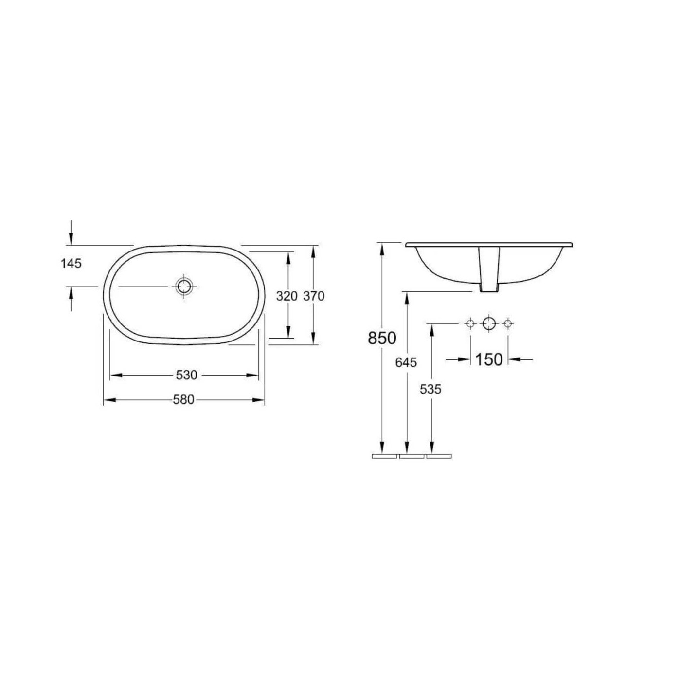 Umywalka Podblatowa O.Novo 53x32 Weiss Alpin 41625001 Villeroy&Boch