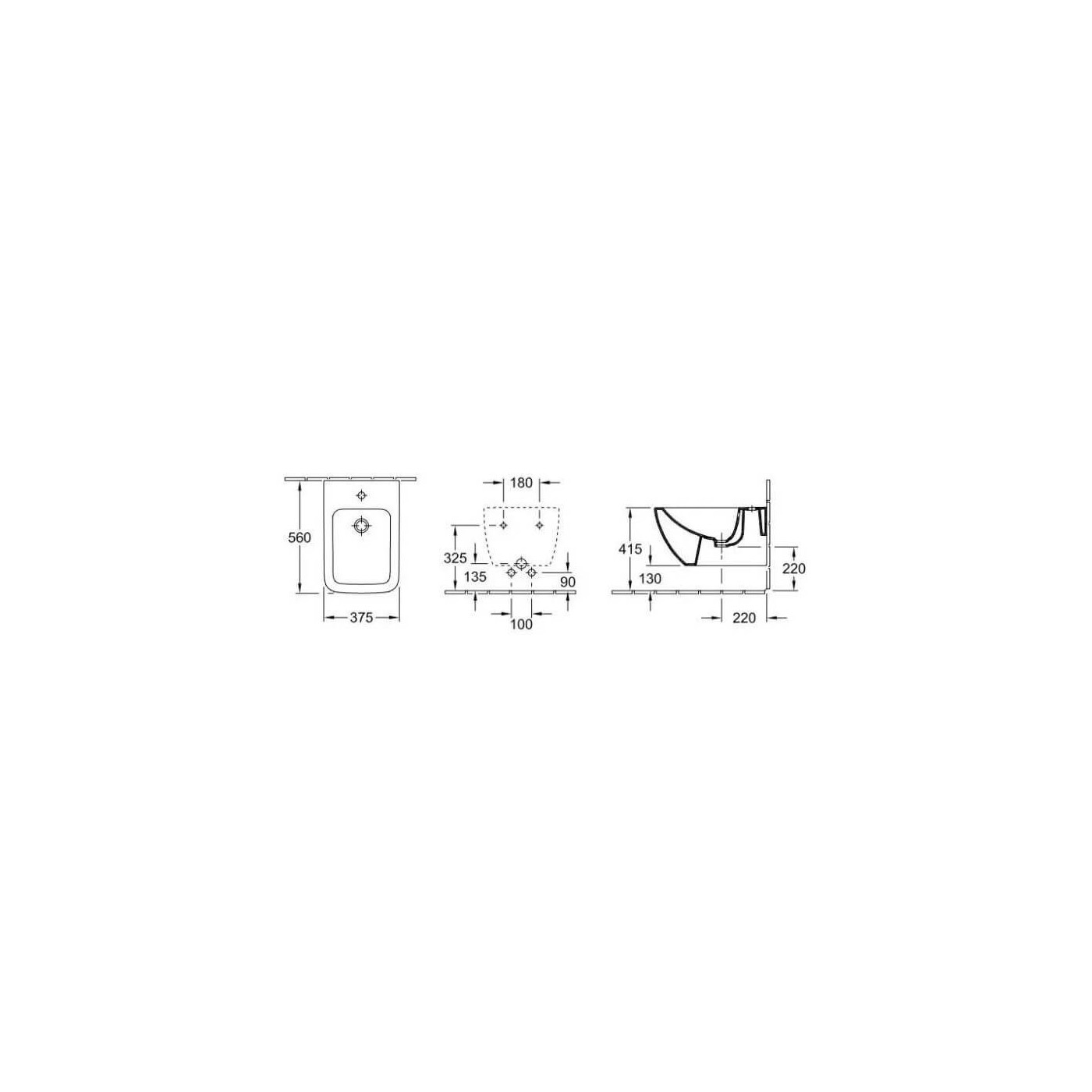 Bidet Wiszący Venticello 37,5x56 CeramicPlus Weiss Alpin 441100R1 Villeroy&Boch
