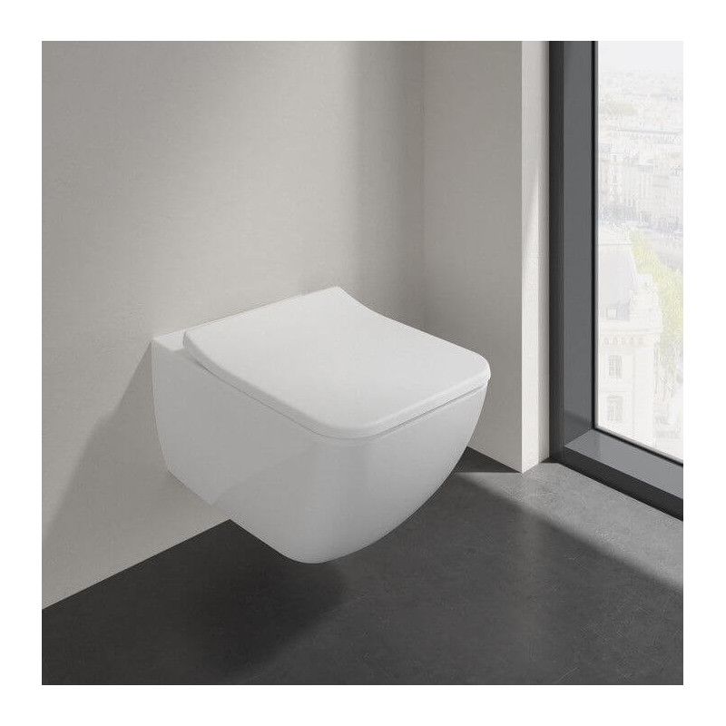 Miska WC Venticello Z Deską Wolnoopadającą CeramicPlus Weiss Alpin 4611RSR1 Villeroy&Boch