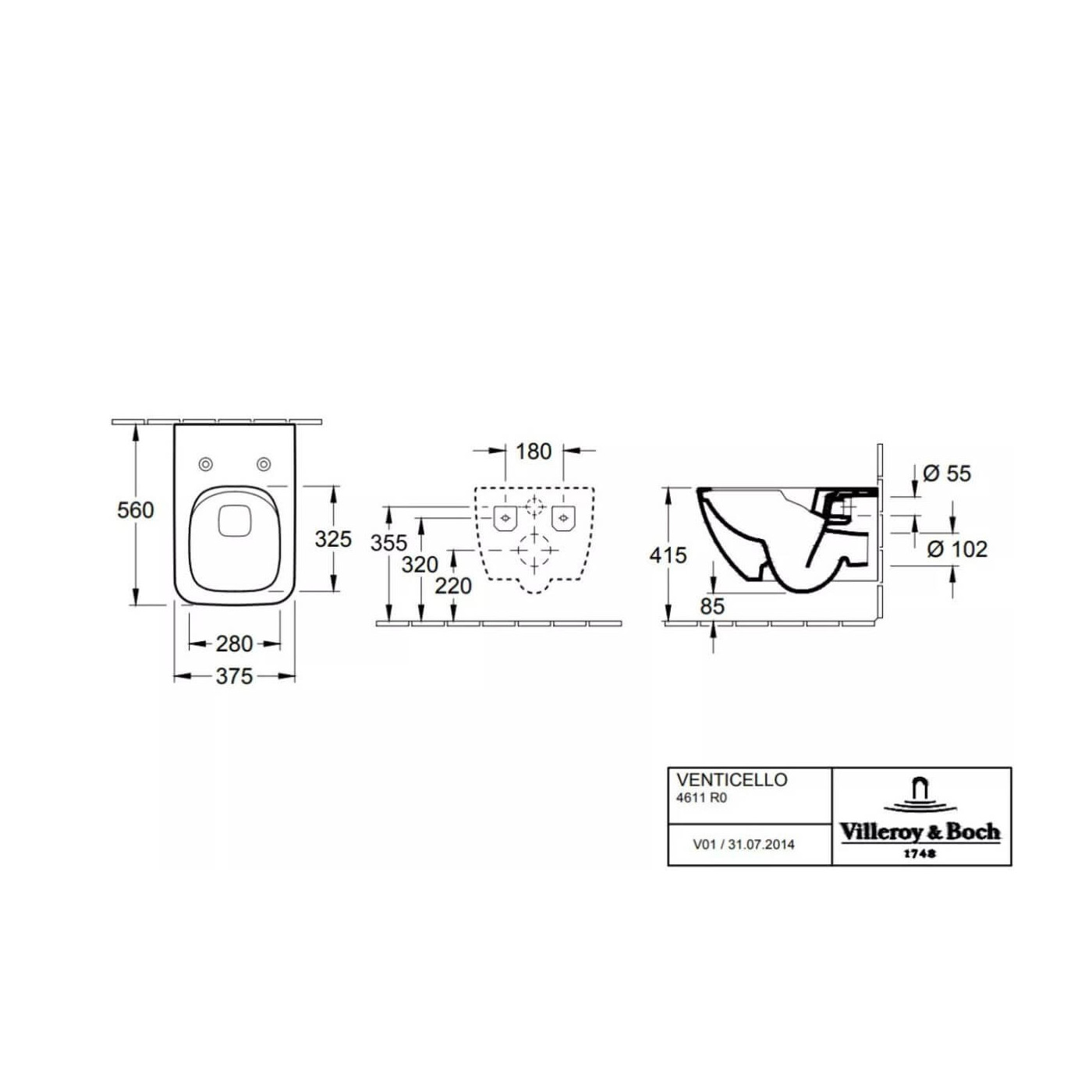 Miska WC Venticello Z Deską Wolnoopadającą Weiss Alpin 4611RL01 Villeroy&Boch