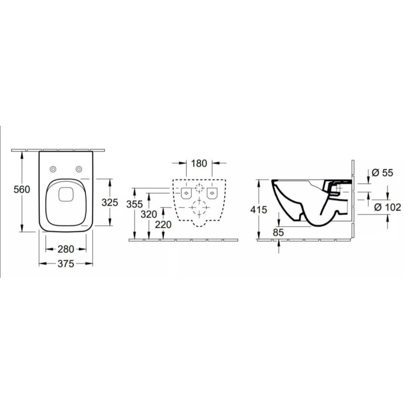 Miska WC Venticello Z Deską Wolnoopadającą CeramicPlus Weiss Alpin 4611RLR1 Villeroy&Boch