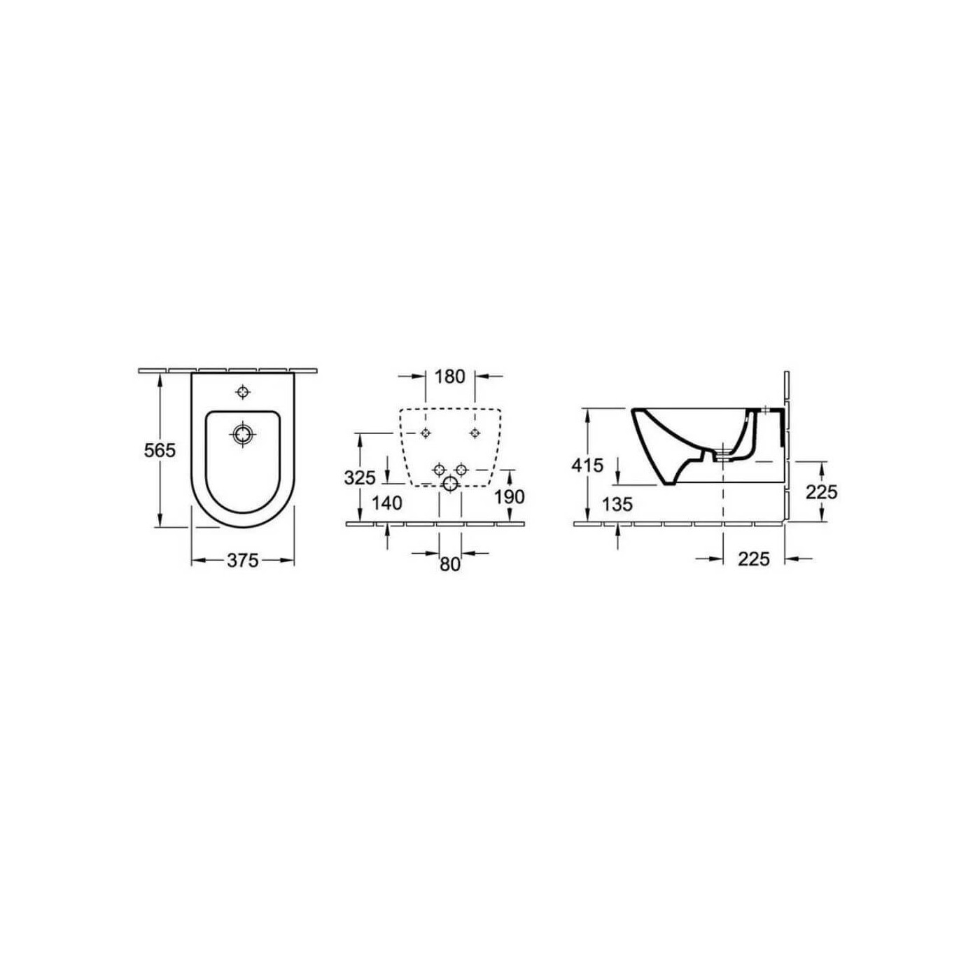 Bidet Wiszący Subway 2.0 37x56,5 CeramicPlus Weiss Alpin 540000R1 Villeroy&Boch