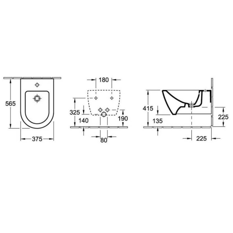 Bidet Wiszący Subway 2.0 37x56,5 CeramicPlus Weiss Alpin 540000R1 Villeroy&Boch