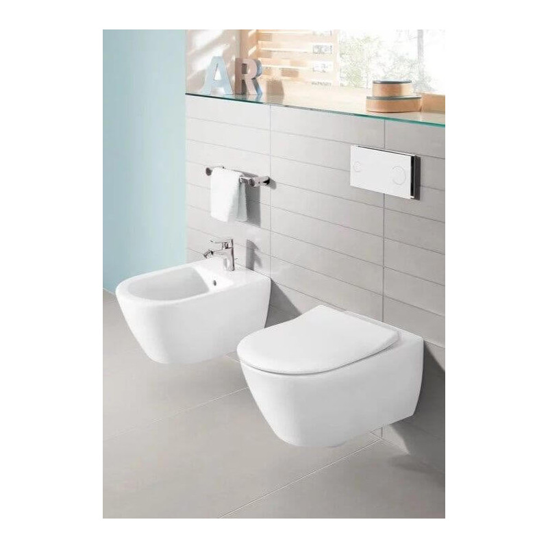 Miska WC Subway 2.0 Z Deską Wolnoopadającą CeramicPlus Weiss Alpin 5614R2R1 Villeroy&Boch