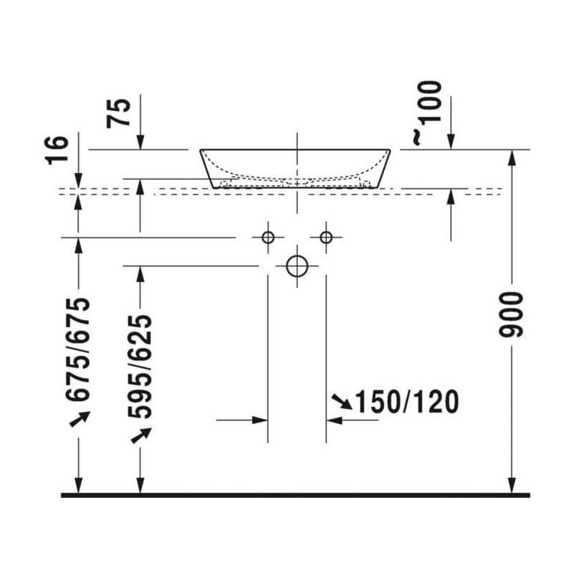 Umywalka Nablatowa Cape Cod 50x40,5 2339500000 Duravit