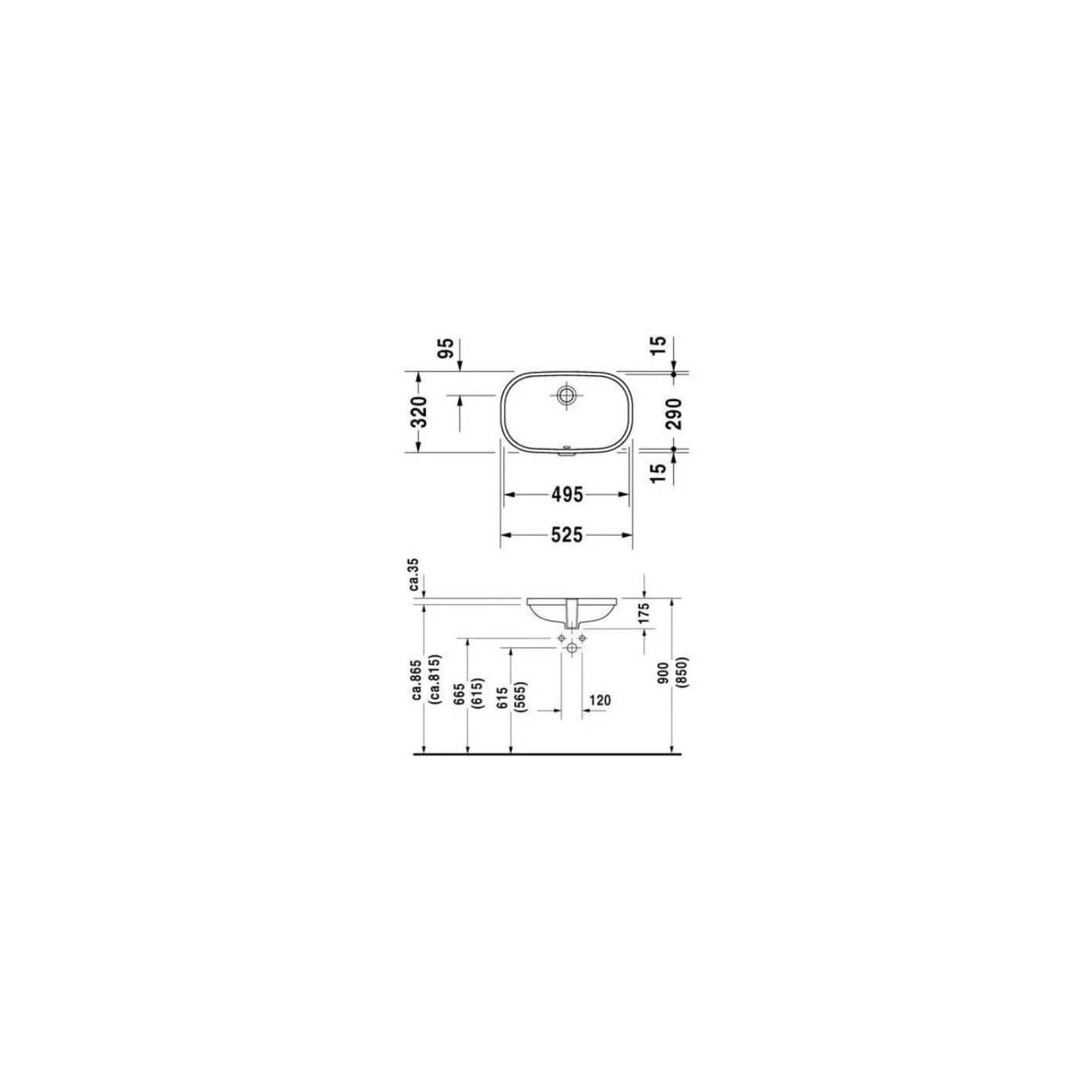 Umywalka Podblatowa D-Code 52,5x32 0338490000 Duravit