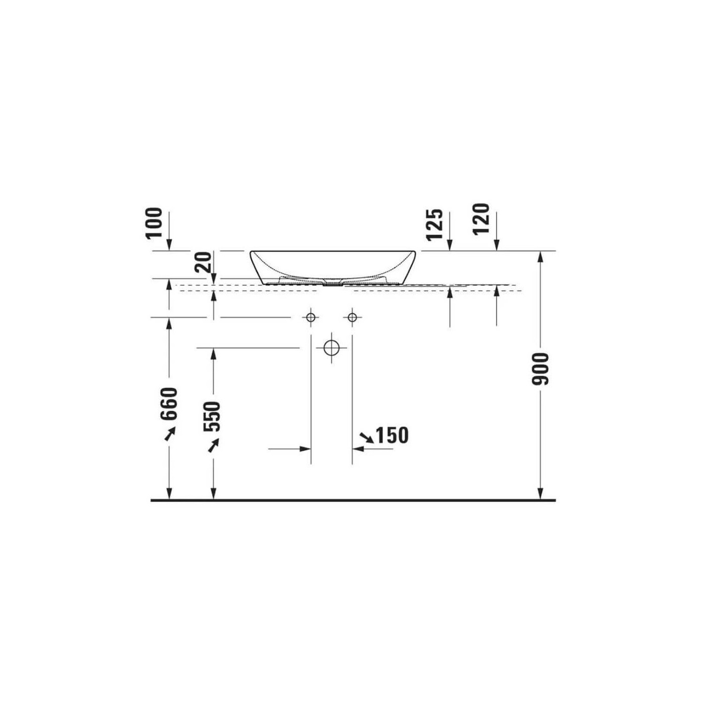 Umywalka Nablatowa D-Neo 60x40 2372600070 Duravit