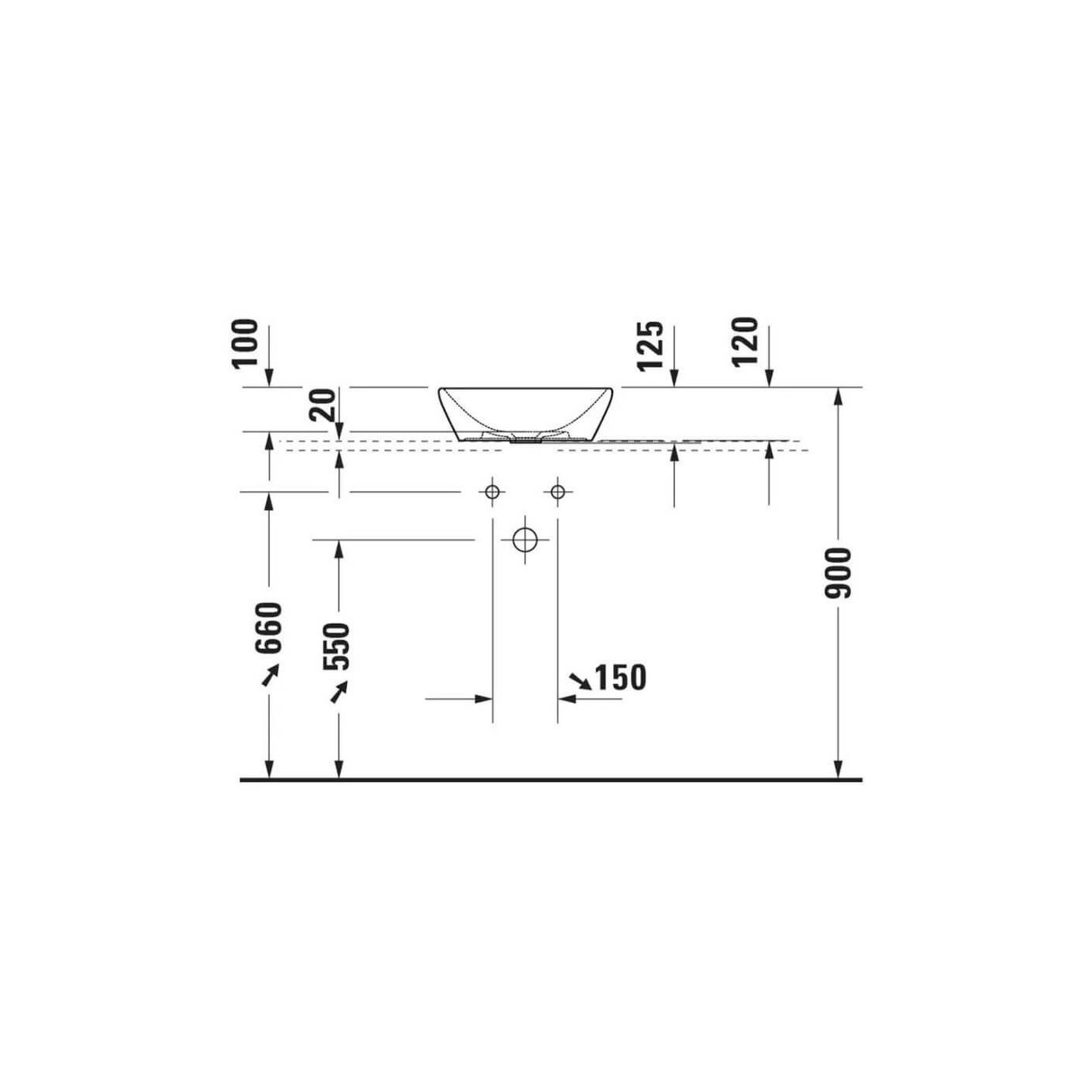 Umywalka Nablatowa D-Neo 40x40 2371400070 Duravit