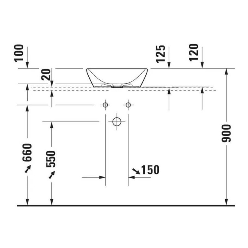 Umywalka Nablatowa D-Neo 40x40 2371400070 Duravit