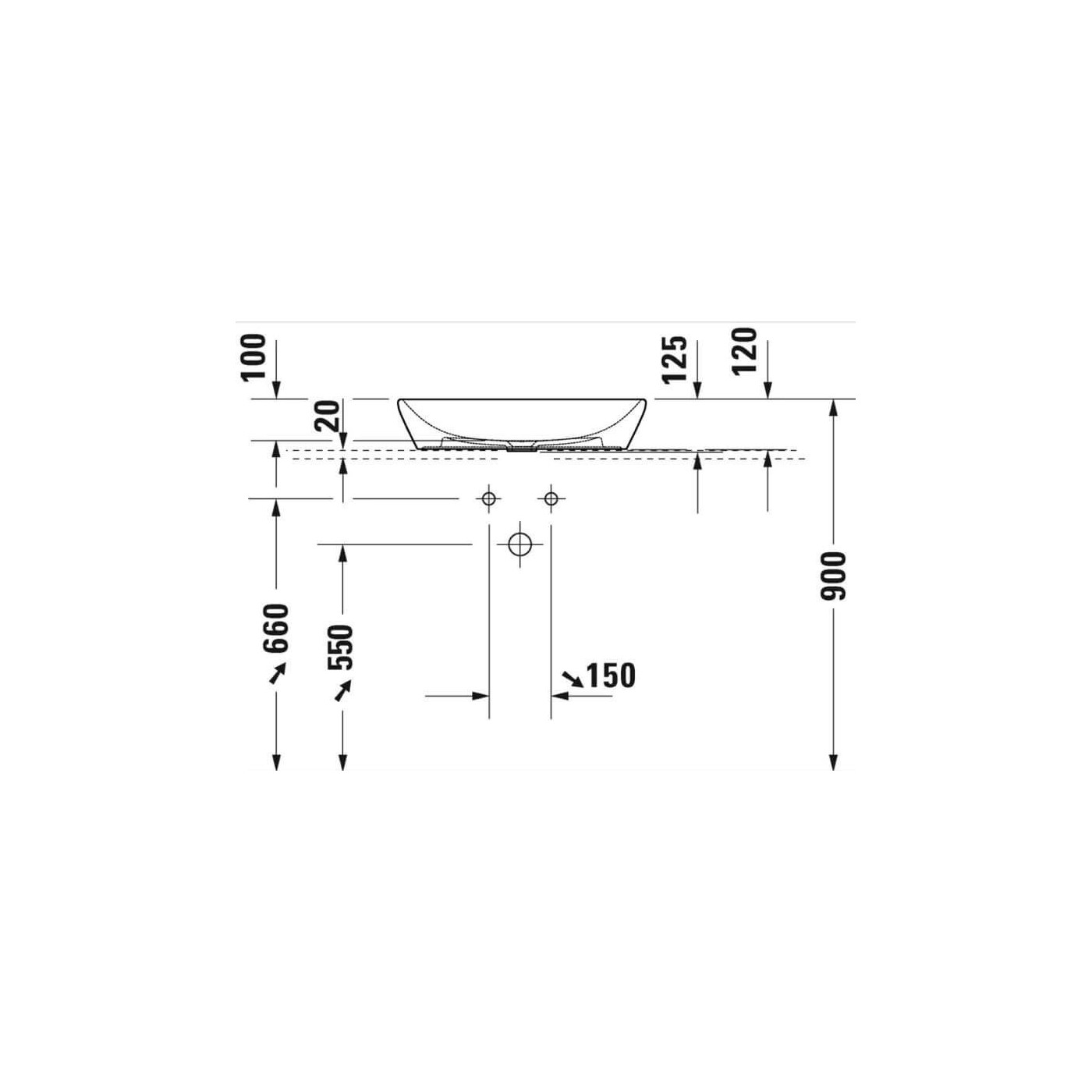 Umywalka Nablatowa D-Neo 60x40 Antracyt Mat 2372601370 Duravit