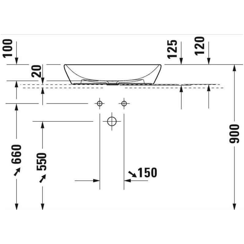 Umywalka Nablatowa D-Neo 60x40 Antracyt Mat 2372601370 Duravit