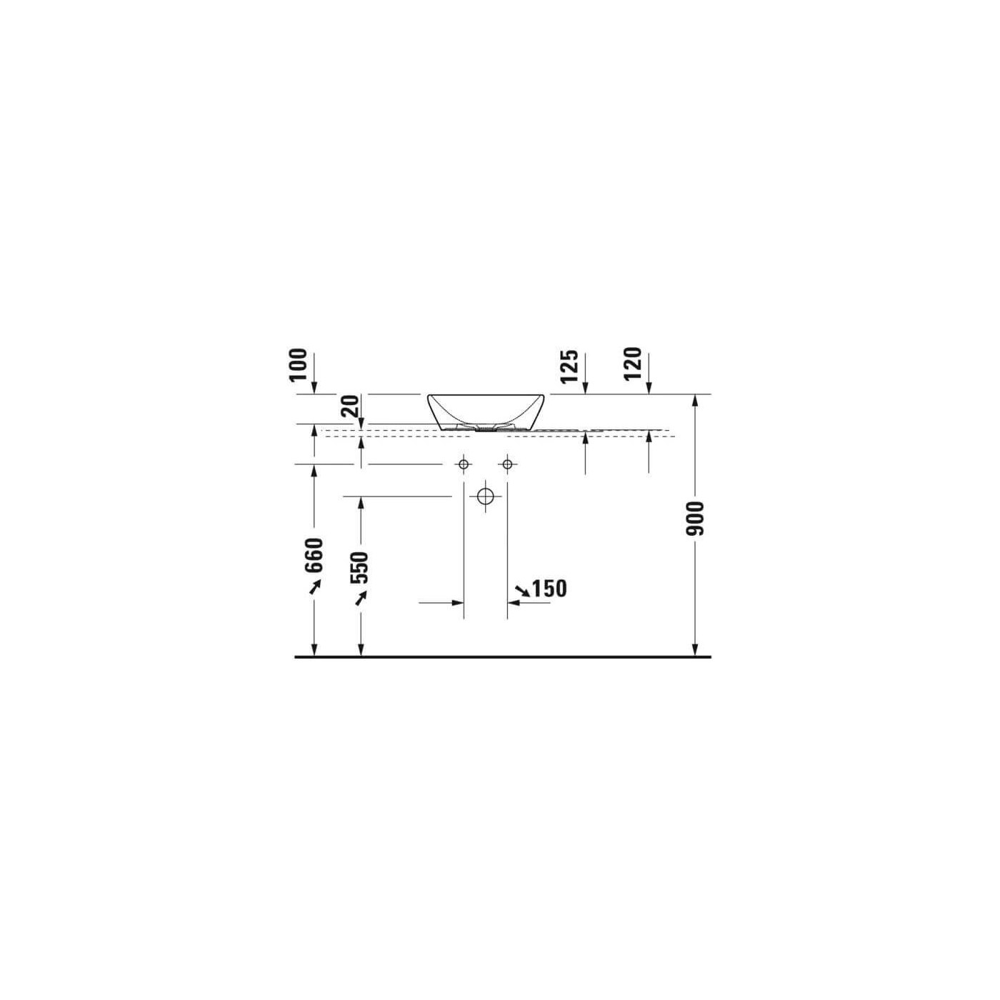 Umywalka Nablatowa D-Neo 40x40 Antracyt Mat 2371401370 Duravit