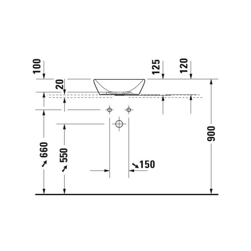 Umywalka Nablatowa D-Neo 40x40 Antracyt Mat 2371401370 Duravit